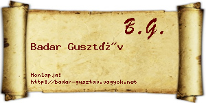 Badar Gusztáv névjegykártya